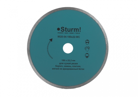 products/9020-04-180x22-WC Алмазный диск, влажная резка, непрерывный 180мм Sturm!
