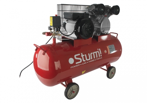 products/AC931031 Воздушный компрессор Sturm, 2400 Вт, 100 л, 370 л/мин, 8 бар, 1100 об/мин, ремень