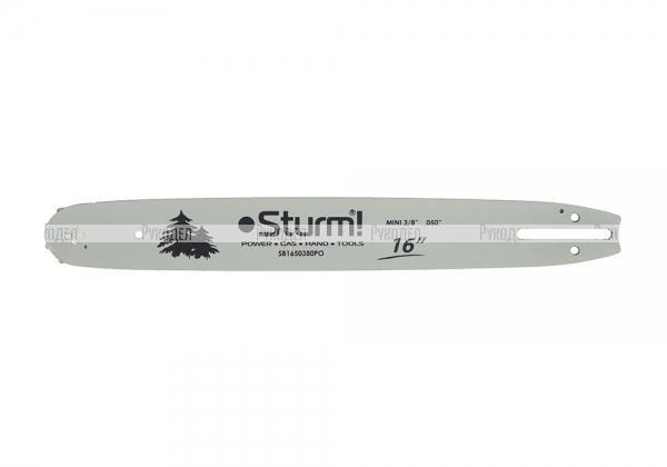 SB1650380PO Пильная шина 16" Sturm! паз 1,3мм, 3/8", 57зв, хвостовик PO (OREGON K041/A041)