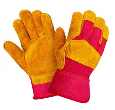 products/Перчатки спилковые комбинированные желтые с красным, Факел арт. 87455655