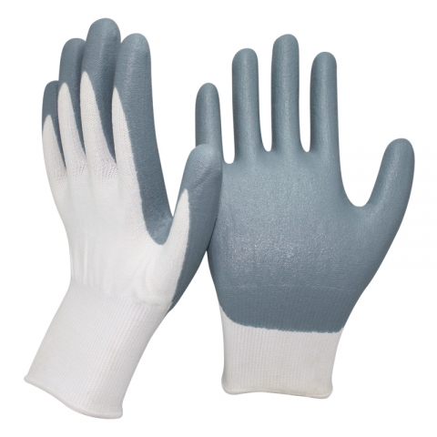 products/Перчатки нейлоновые со вспененным нитриловым покрытием, бело-серые, Факел арт. 87475616