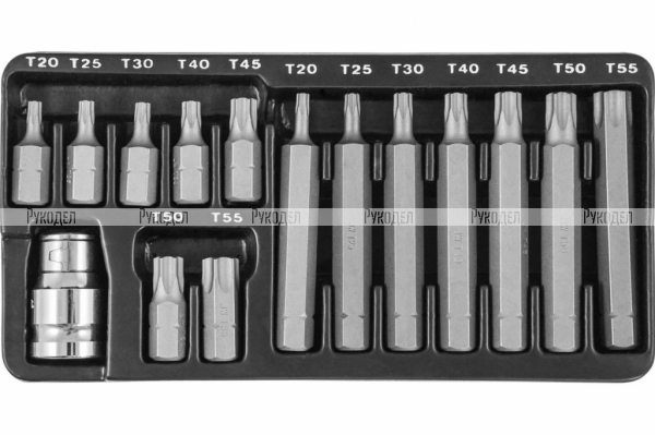 S29H4215S Набор вставок-бит 10 мм DR TORX® с переходниками, 15 предметов Jonnesway