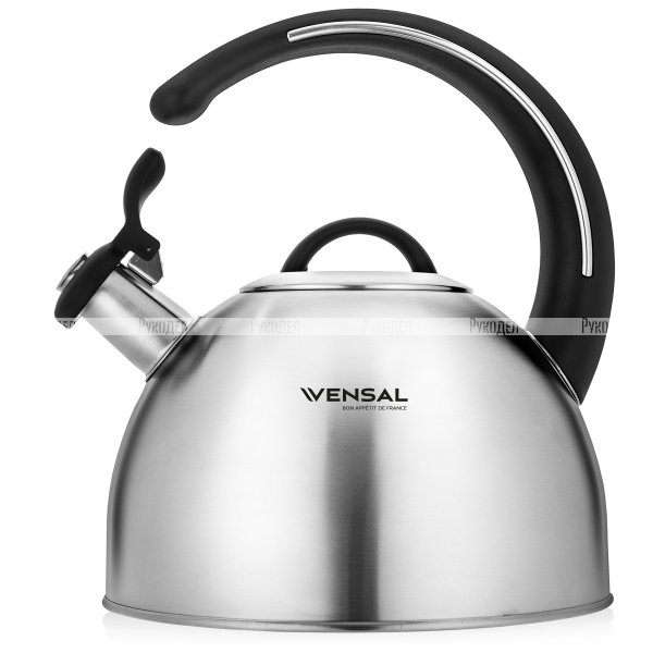 Чайник Vensal Santes со свистком 2,7 л с ручкой из термостойкого пластика арт. VS3010