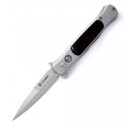 products/G707 Нож складной полуавтоматический "Ganzo" с клипсой, дл.клинка 85 мм, сталь 440С, цв. хром.Следопыт