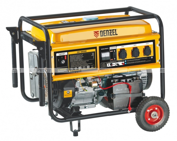 Генератор бензиновый Denzel GE 7900E 6,5 кВт, 220В/50Гц, 25 л, электростартер (арт. 94685)