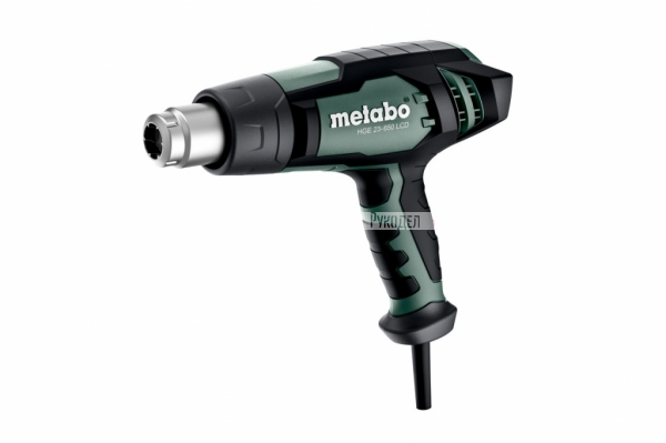 Фен Metabo HGE 23-650 LCD арт. 603065500, 2300 Вт, 80-650 град., 3 насадки, Metabox