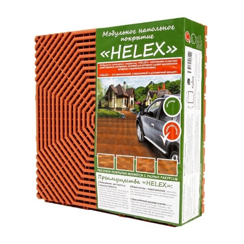 products/Плитка модульная пластиковая садовая Helex 1 кв.м, терракотовая, арт. HLT