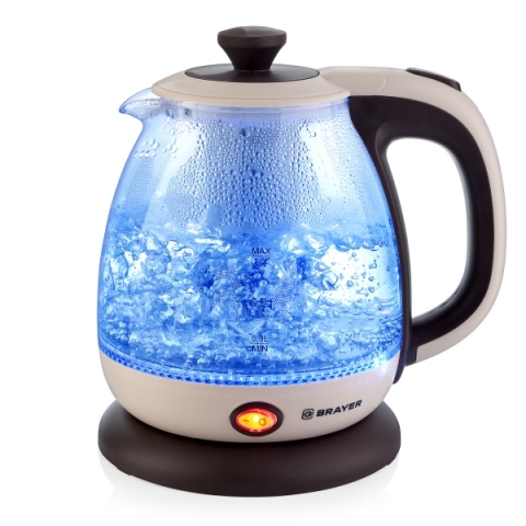 products/Электрический чайник BRAYER BR1046, прозрачный, бежевый 1 л