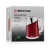 Электрический чайник BRAYER BR1023R, красный/серый 1,7 л