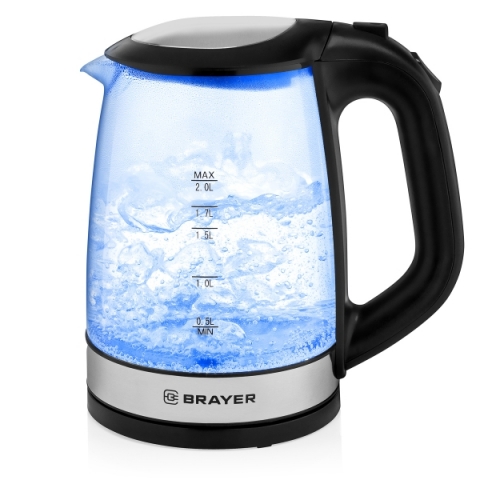 products/Электрический чайник BRAYER BR1040BK, серебристый, черный