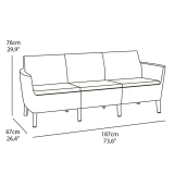 Диван Allibert Salemo 3 seater (17209039) графит, 244100