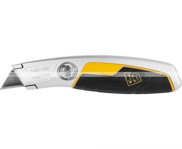 Нож JCB (JLC006) металлический, с трапециевидным лезвием, тип "А24", фиксированное лезвие