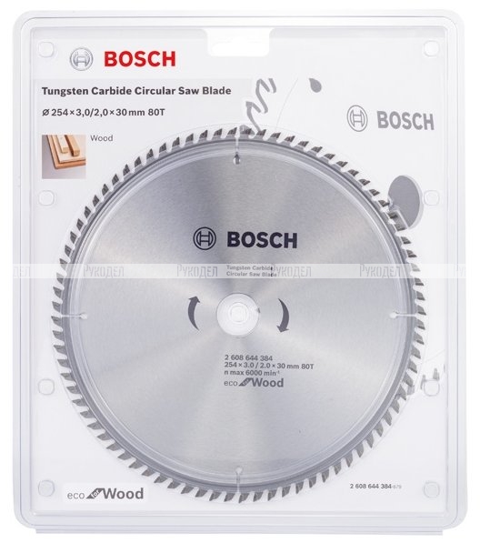 Пильный диск ECO WOOD (254x30 мм; 80T) Bosch 2608644384