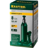 Домкрат гидравлический бутылочный Kraft-Lift, сварной, 8т, 228-447мм, KRAFTOOL 43462-8_z01