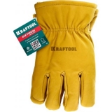 KRAFTOOL EXTREM WINTER от механических воздействий, XL, утеплённые, кожаные перчатки (1137-XL)