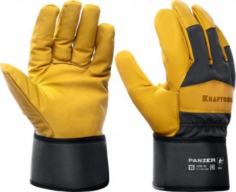 products/KRAFTOOL PANZER от мех. воздействий, XL, комбинированные, кожаные перчатки (11320-XL)