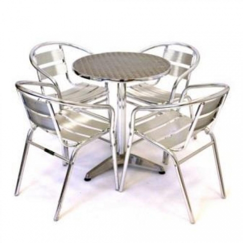 products/Комплект мебели для летнего кафе Afina LFT-3059/T3127-D60 Silver (4+1), арт. LFT-3059/T3127-D60 Silver 4Pcs