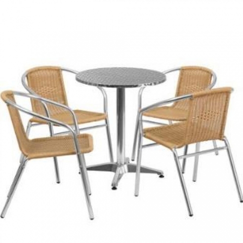 products/Комплект мебели для летнего кафе Afina LFT-3099A/T3127-D60 Cappuccino (4+1), арт. LFT-3099A/T3127-D60 Cappuccino 4Pcs