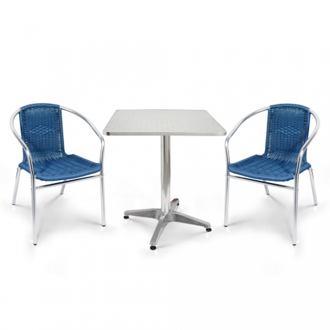 products/Комплект мебели для летнего кафе Afina LFT-3199E/T3125-60x60 Blue (2+1), арт. LFT-3199E/T3125-60x60 Blue 2Pcs
