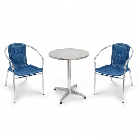 products/Комплект мебели для летнего кафе Afina LFT-3199E/T3127-D60 Blue (2+1), арт. LFT-3199E/T3127-D60 Blue 2Pcs