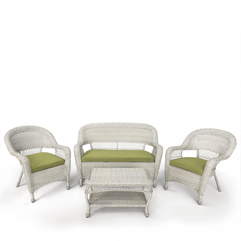 products/Комплект плетеной мебели Afina из искусственного ротанга LV130 White/Green