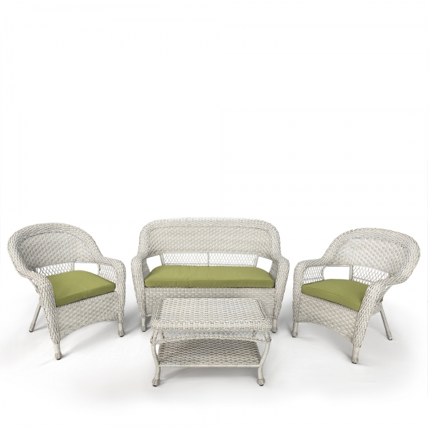 Комплект плетеной мебели Afina из искусственного ротанга LV130 White/Green