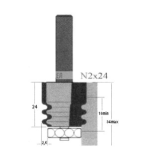 Фреза Globus 2600 №2 кромочная фигурная