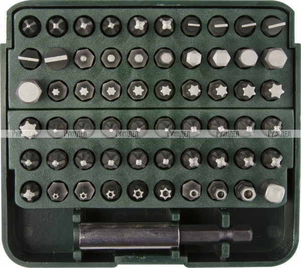 Набор бит "GRAND-61" с адаптером, KRAFTOOL 26140-H61, в пластиковом боксе, Cr-V, 61 предмет