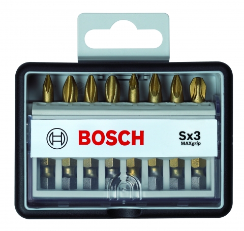 products/Набор бит (8 шт; Max Grip) Robust Line Sx3 TIN Bosch 2607002572