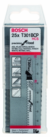 products/Пильное полотно для лобзика по дереву (91 мм; 25 шт.) T301BCP Bosch 2608633A40