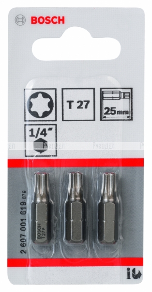 3 БИТ 25ММ TORX T27 XH 2607001619