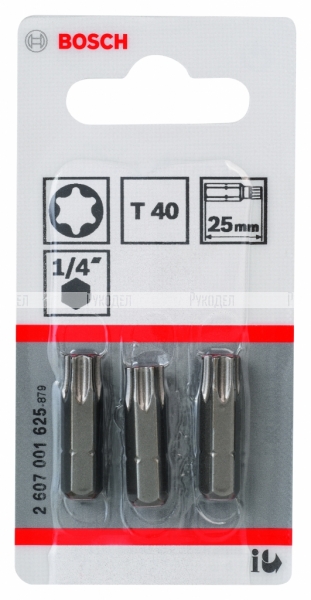 3 БИТ 25ММ TORX T40 XH 2607001625