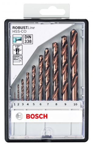 products/Набор сверл по металлу Robust Line 10 шт (1-10 мм; HSS-CO) Bosch 2607019925