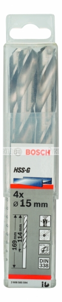 Сверло HSS-G Standardline (4 шт; 15х169 мм; HSS) по металлу Bosch 2608585594