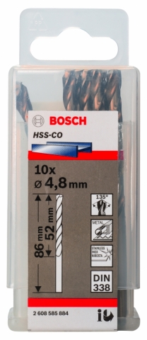 products/Сверло HSS-Co Standardline (10 шт; 4.8х86 мм; DIN 338) по металлу Bosch 2608585884