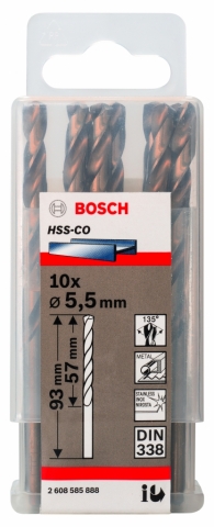 products/Сверло по металлу HSS-CO (5.5х93 мм; 10 шт.) Bosch 2608585888