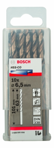 products/Сверло HSS-Co Standardline (10 шт; 6.5х101 мм; DIN 338) по металлу Bosch 2608585890