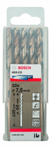 products/Сверло HSS-Co Standardline (10 шт; 7.5х109 мм; DIN 338) по металлу Bosch 2608585893