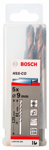 products/Сверло HSS-Co Standardline (5 шт; 9х125 мм; DIN 338) по металлу Bosch 2608585896