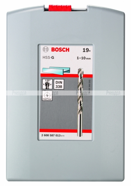 Набор сверл (19 шт; 1-10 мм; HSS-G) по металлу Bosch 2608587013