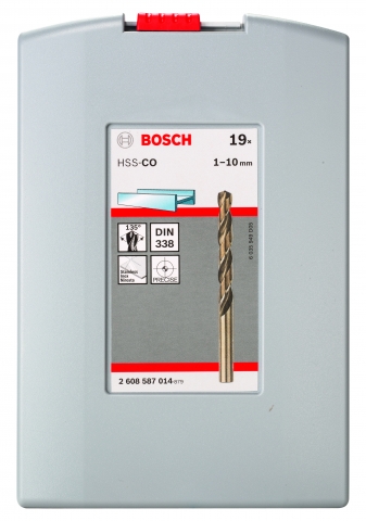 products/Набор сверл (19 шт; 1-10 мм; HSS-Co) по металлу Bosch 2608587014
