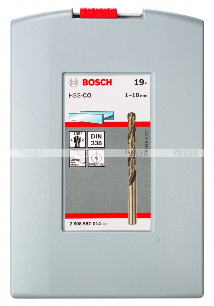 Набор сверл (19 шт; 1-10 мм; HSS-Co) по металлу Bosch 2608587014