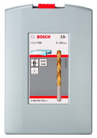 products/Набор сверл (19 шт; 1-10 мм; HSS-TiN) по металлу Bosch 2608587015