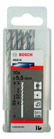 products/Сверло HSS-G Standardline (10 шт; 5.5х93 мм; HSS) по металлу Bosch 2608595064