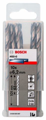 products/Сверло HSS-G Standardline (10 шт; 6.2х101 мм; HSS) по металлу Bosch 2608595067