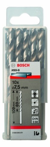 products/Сверло HSS-G Standardline (10 шт; 7.5х109 мм; HSS) по металлу Bosch 2608595071