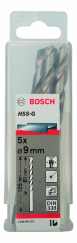 products/Сверло HSS-G Standardline (5 шт; 9х125 мм; HSS) по металлу Bosch 2608595075