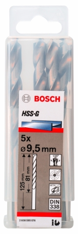 products/Сверло HSS-G Standardline (5 шт; 9.5х125 мм; HSS) по металлу Bosch 2608595076