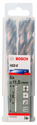 products/Сверло HSS-G Standardline (5 шт; 11.5х142 мм; HSS) по металлу Bosch 2608595080