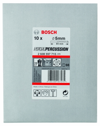 products/Сверло SILVER по бетону 10 шт. (5х50х85 мм) Bosch 2608597715